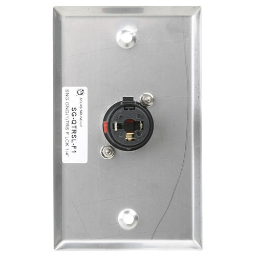 AtlasIED Single Gang Stainless Steel Plate with Female Locking TRS Connector | 1