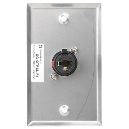 AtlasIED Single Gang Stainless Steel Plate with Female Locking TRS Connector | 1
