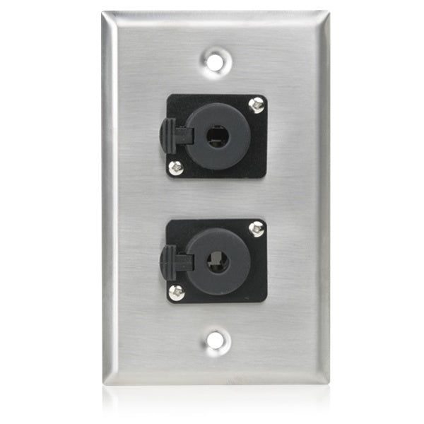 AtlasIED Single Gang Stainless Steel Plate with Female Locking TRS Connector | 2