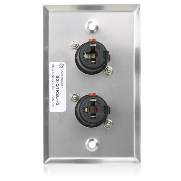 AtlasIED Single Gang Stainless Steel Plate with Female Locking TRS Connector | 2