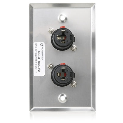 AtlasIED Single Gang Stainless Steel Plate with Female Locking TRS Connector | 2