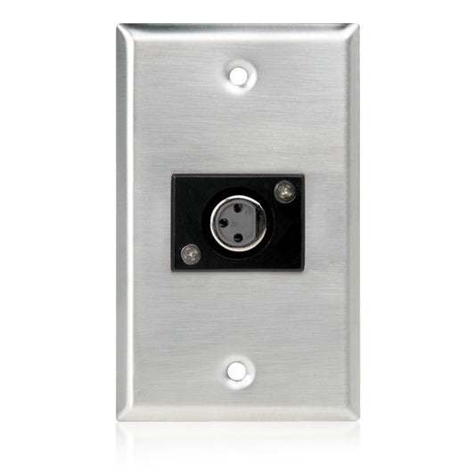 AtlasIED SG-XLR-F1 Single Gang Stainless Steel XLR Plate