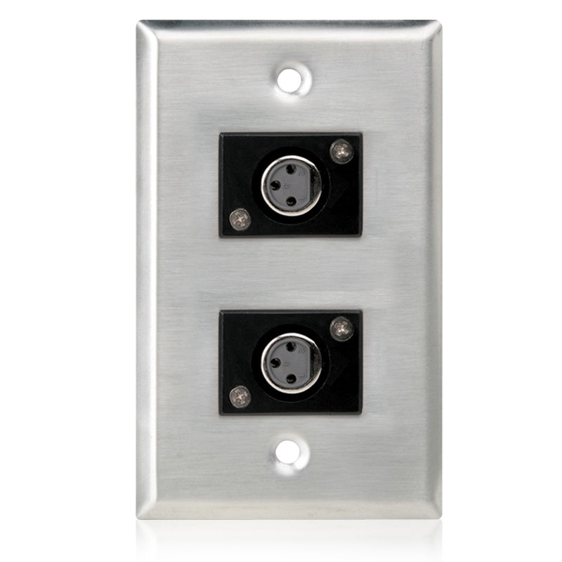 AtlasIED Single Gang Stainless Steel Plate with 3 Pin XLR | Female | 2