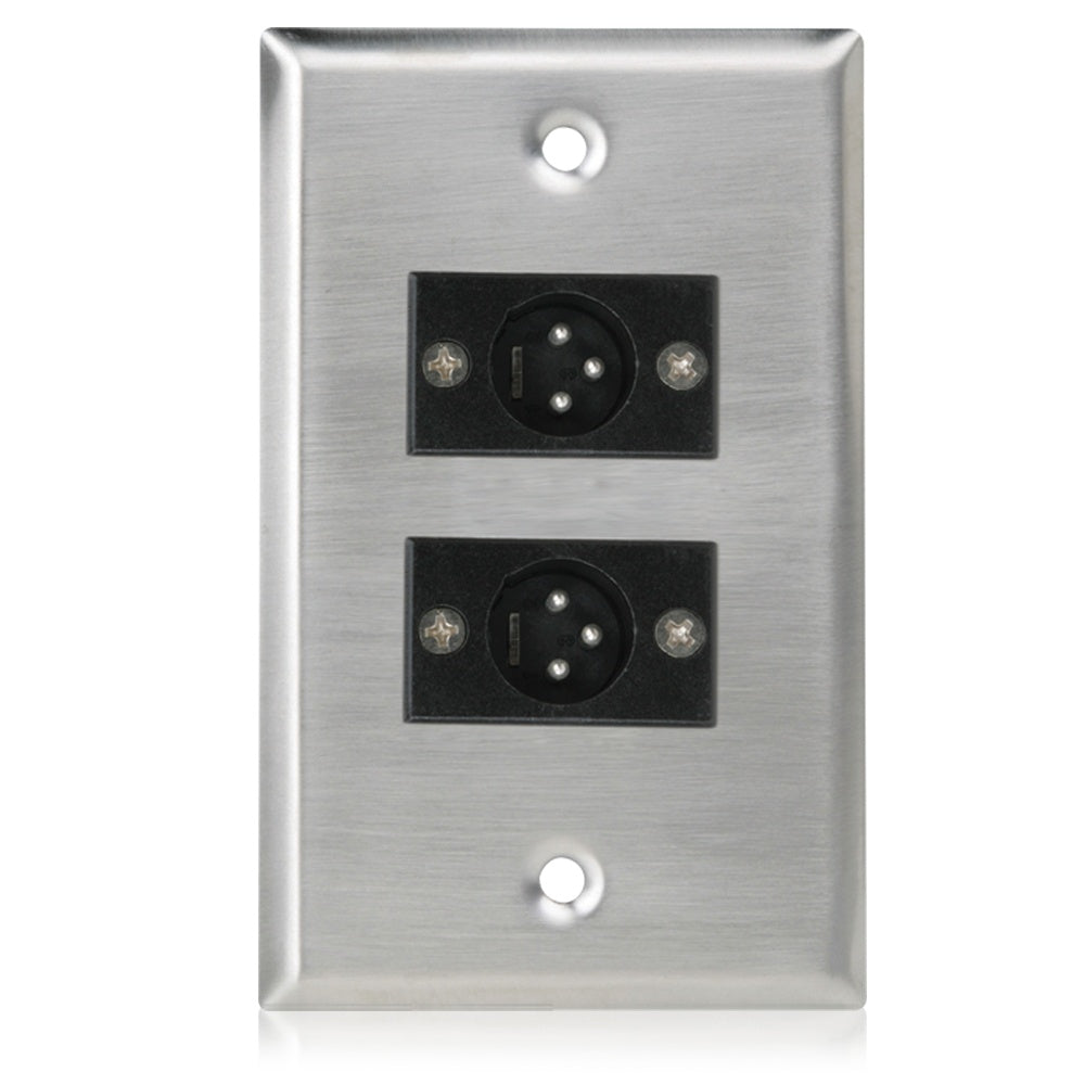 AtlasIED Single Gang Stainless Steel Plate with 3 Pin XLR | Male | 2