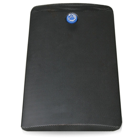 AtlasIED SM52GRILL-B black replacement speaker grille front view with blue logo badge