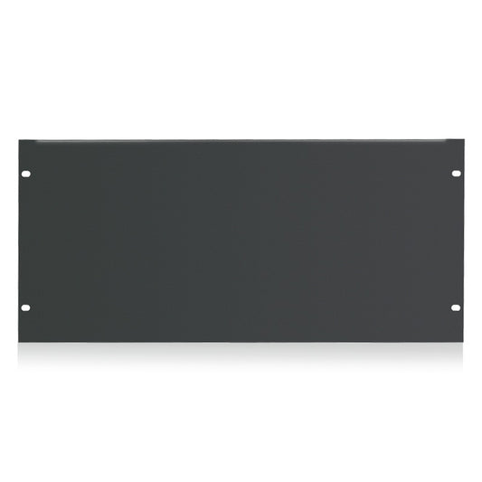 AtlasIED SPR5 blank recessed rack panel front view in black with four mounting holes