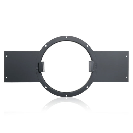 AtlasIED T75-8E2 8" torsion mounting ring, front view with flat support rails and screw holes