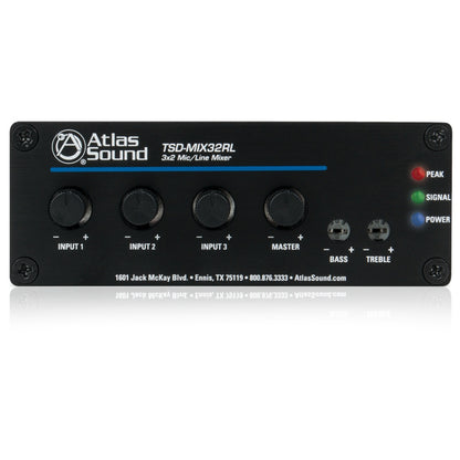 AtlasIED TSD-MIX32RL 3x2 Stereo Line Mixer With Remote Level