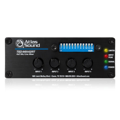 AtlasIED TSD-MIX42RT 4x2 Mic/Line Mixer With Priority Paging