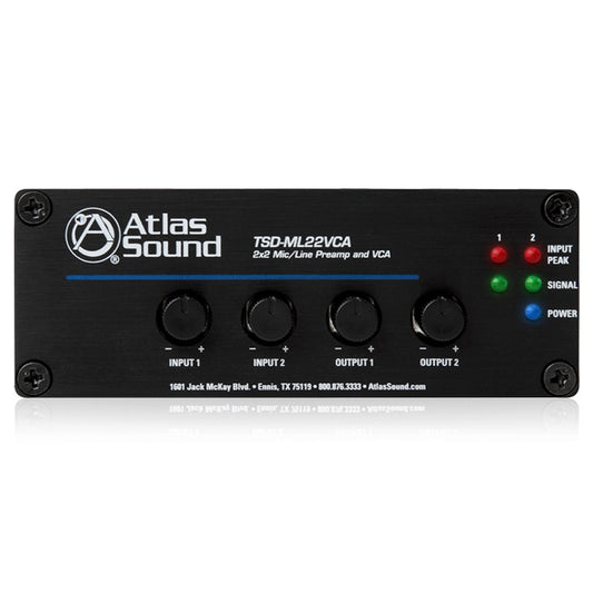 AtlasIED TSD-ML22VCA 2-Channel Mic/Line Preamp With True VCA