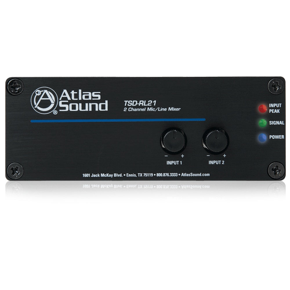 AtlasIED TSD-RL21 Two Channel Mic Line Mixer for Paging and BGM