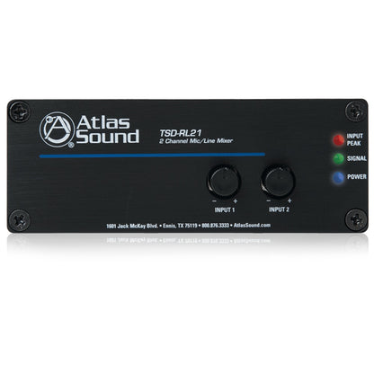 AtlasIED TSD-RL21 Two Channel Mic Line Mixer for Paging and BGM