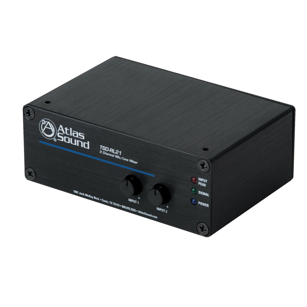 AtlasIED TSD-RL21 Two Channel Mic Line Mixer for Paging and BGM