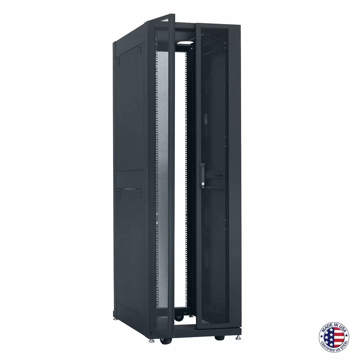 Lowell DAT24 42U x 42" Deep Enclosed Server Data Rack | Black