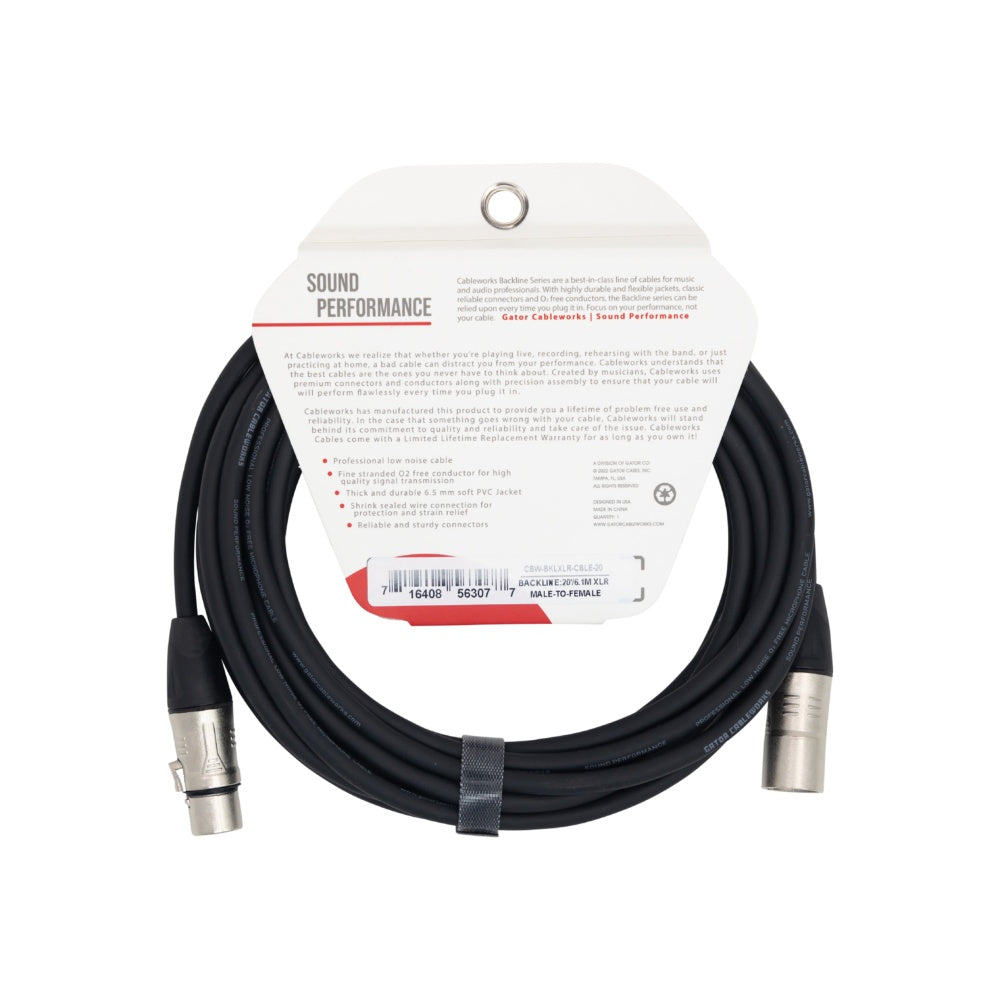 Gator Backline XLR Microphone Cable | 20'