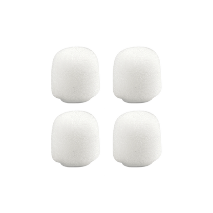 Four white foam windscreens