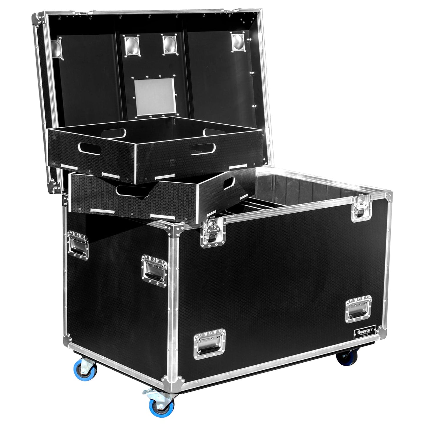 ODYSSEY OPT483036WPT2 Professional Black Hex Board Utility Tour Trunk Case with Caster Wheels