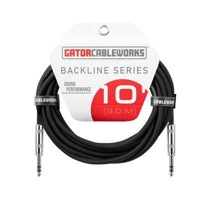 Gator Backline TRS ¼" Male To Male Balanced Patch Cable | 10'