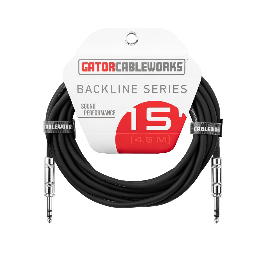 Gator Backline TRS ¼" Male To Male Balanced Patch Cable | 15'