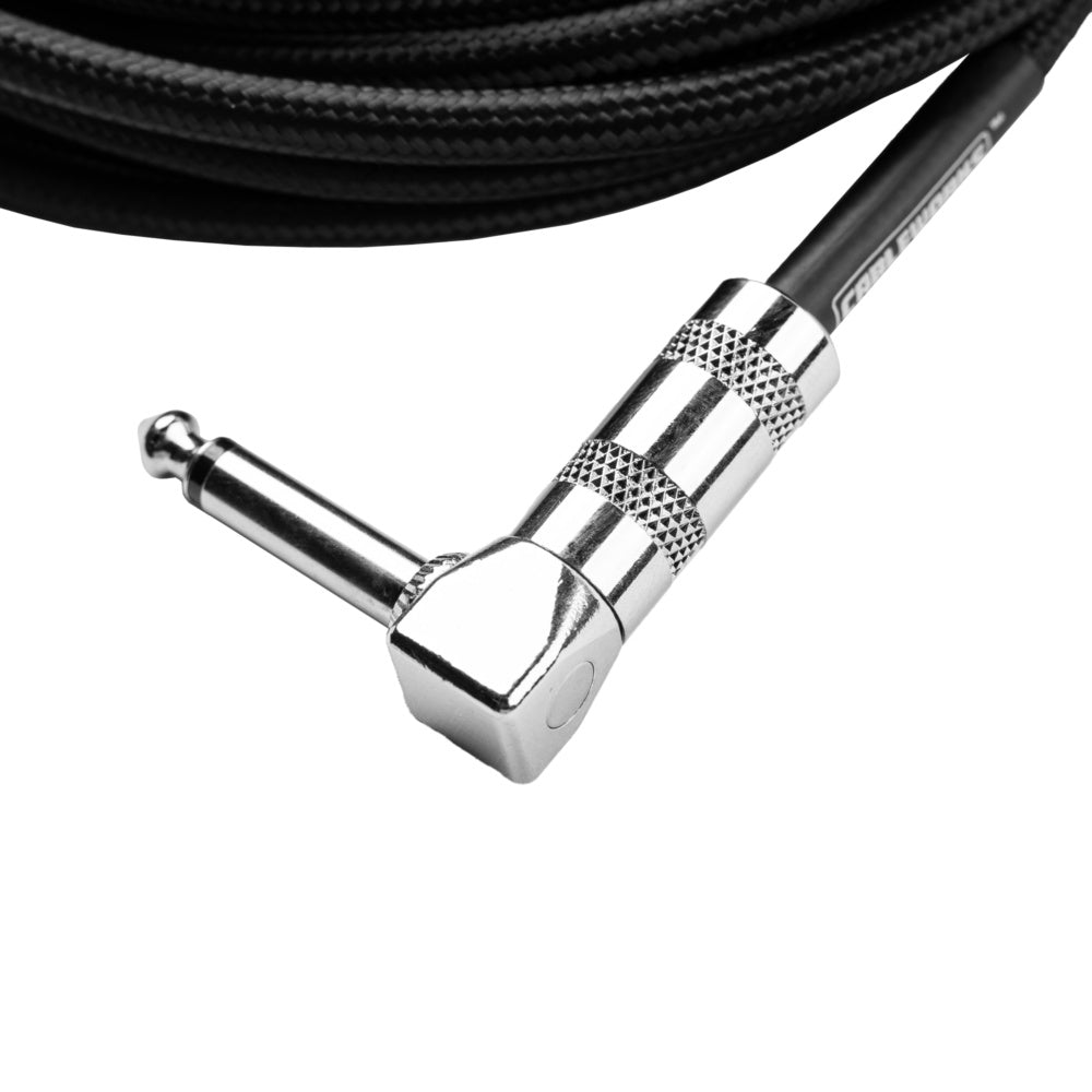 Gator Backline Straight To Right Angle Braided Instrument Cable | 10' | Black/Black