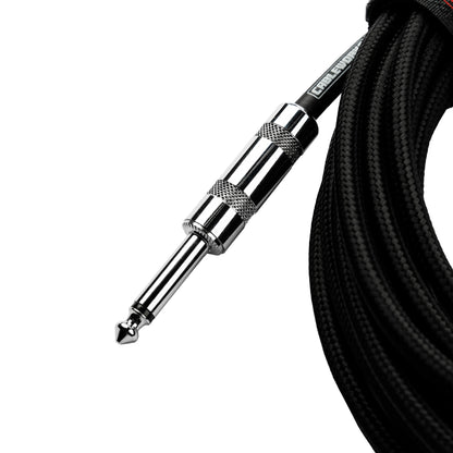 Gator Backline Straight To Right Angle Braided Instrument Cable | 10' | Black/Black
