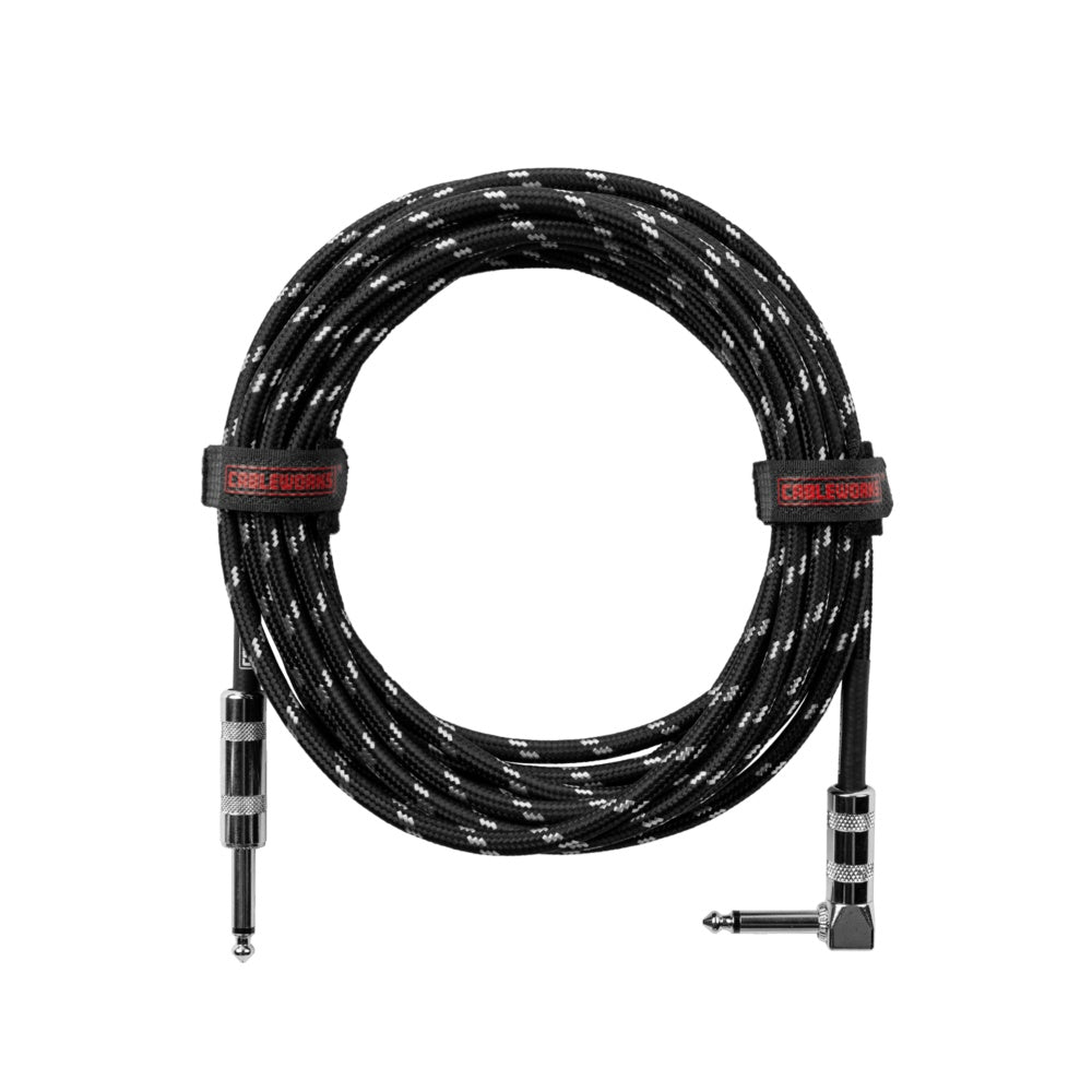 Gator GCWB-INS-10RABG Braided Instrument Cable | 10' | Black/Gray