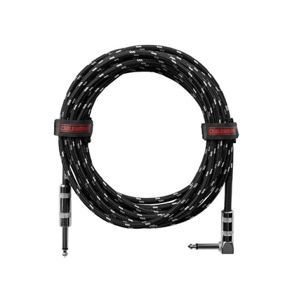 Gator GCWB-INS-10RABG Braided Instrument Cable | 10' | Black/Gray