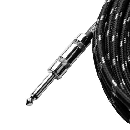 Gator GCWB-INS-10RABG Braided Instrument Cable | 10' | Black/Gray