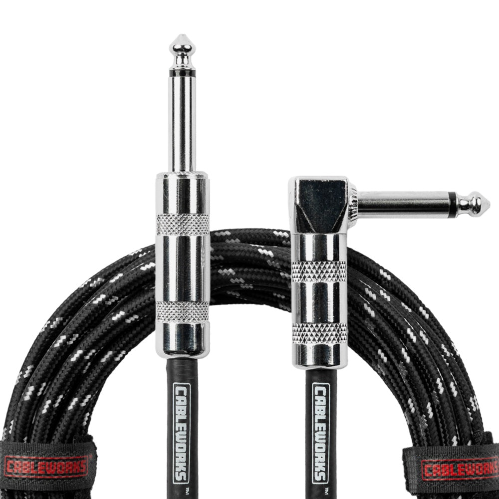Gator GCWB-INS-10RABG Braided Instrument Cable | 10' | Black/Gray