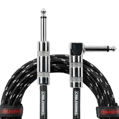 Gator GCWB-INS-10RABG Braided Instrument Cable | 10' | Black/Gray