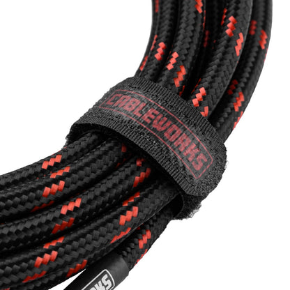 Gator GCWB-INS-20RABRD Braided Instrument Cable | 20' | Black/Red