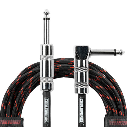 Gator GCWB-INS-20RABRD Braided Instrument Cable | 20' | Black/Red