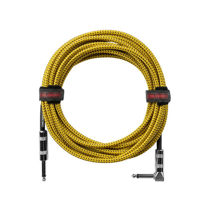 Gator GCWB-INS-20RABRY Braided Instrument Cable | 20' | Brown/Yellow