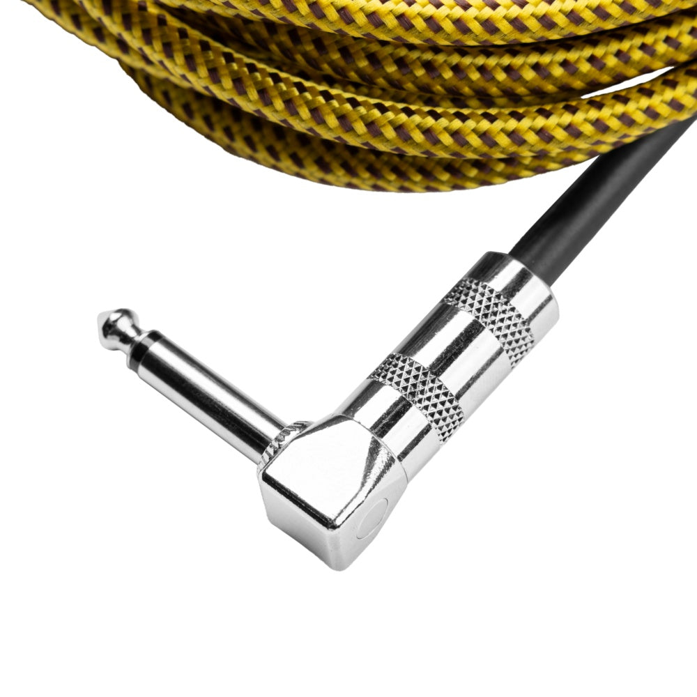 Gator GCWB-INS-20RABRY Braided Instrument Cable | 20' | Brown/Yellow