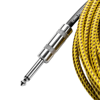 Gator GCWB-INS-20RABRY Braided Instrument Cable | 20' | Brown/Yellow