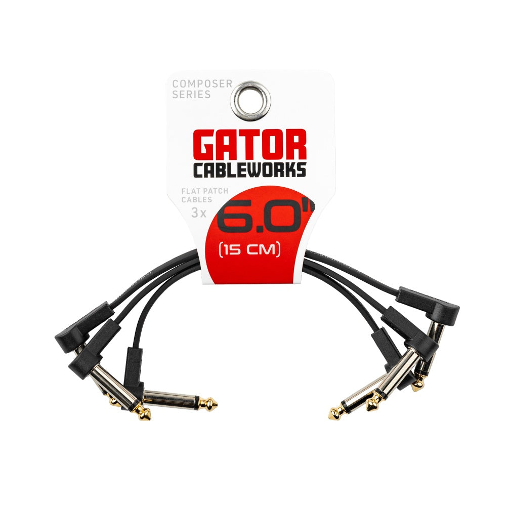 Gator GCWC-FPC6-3PK Flat Patch Cables | 6" | 3-Pack