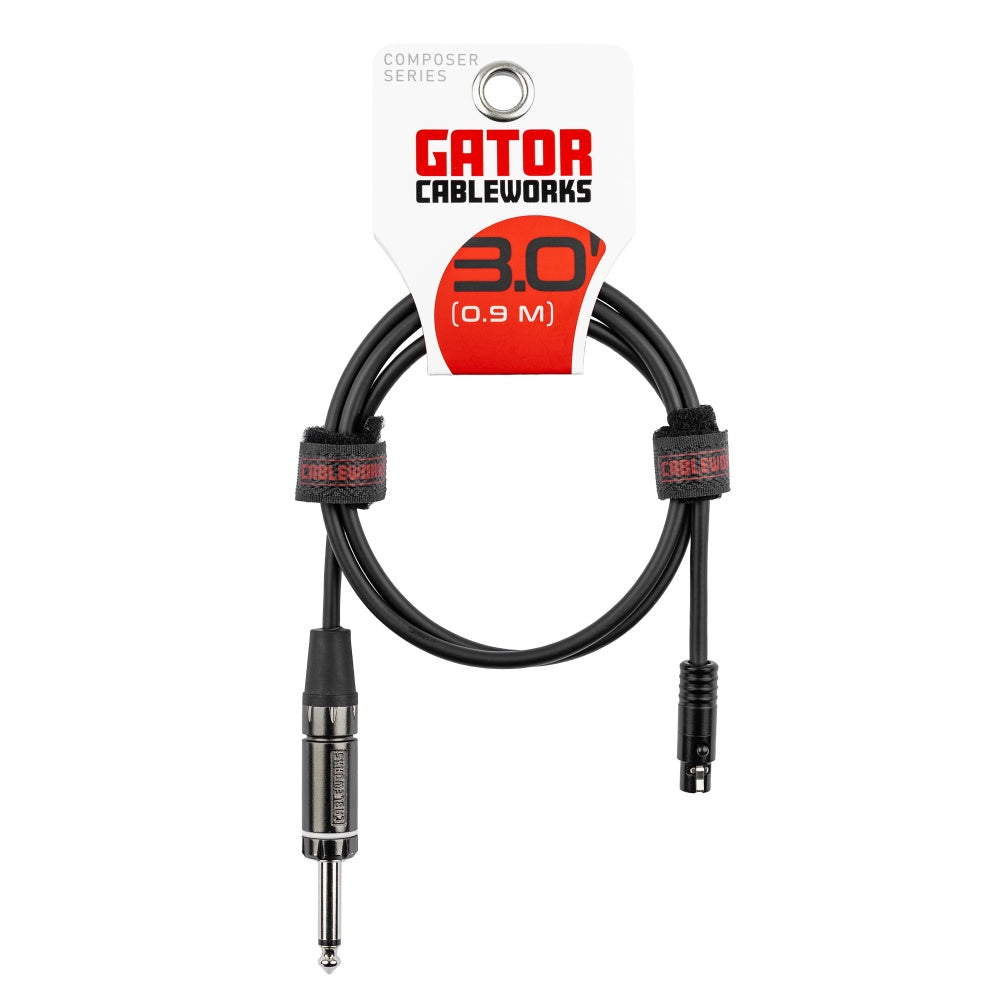 Gator GCWC-TA4F-3 Composer Straight Wireless Instrument Cable | 3'