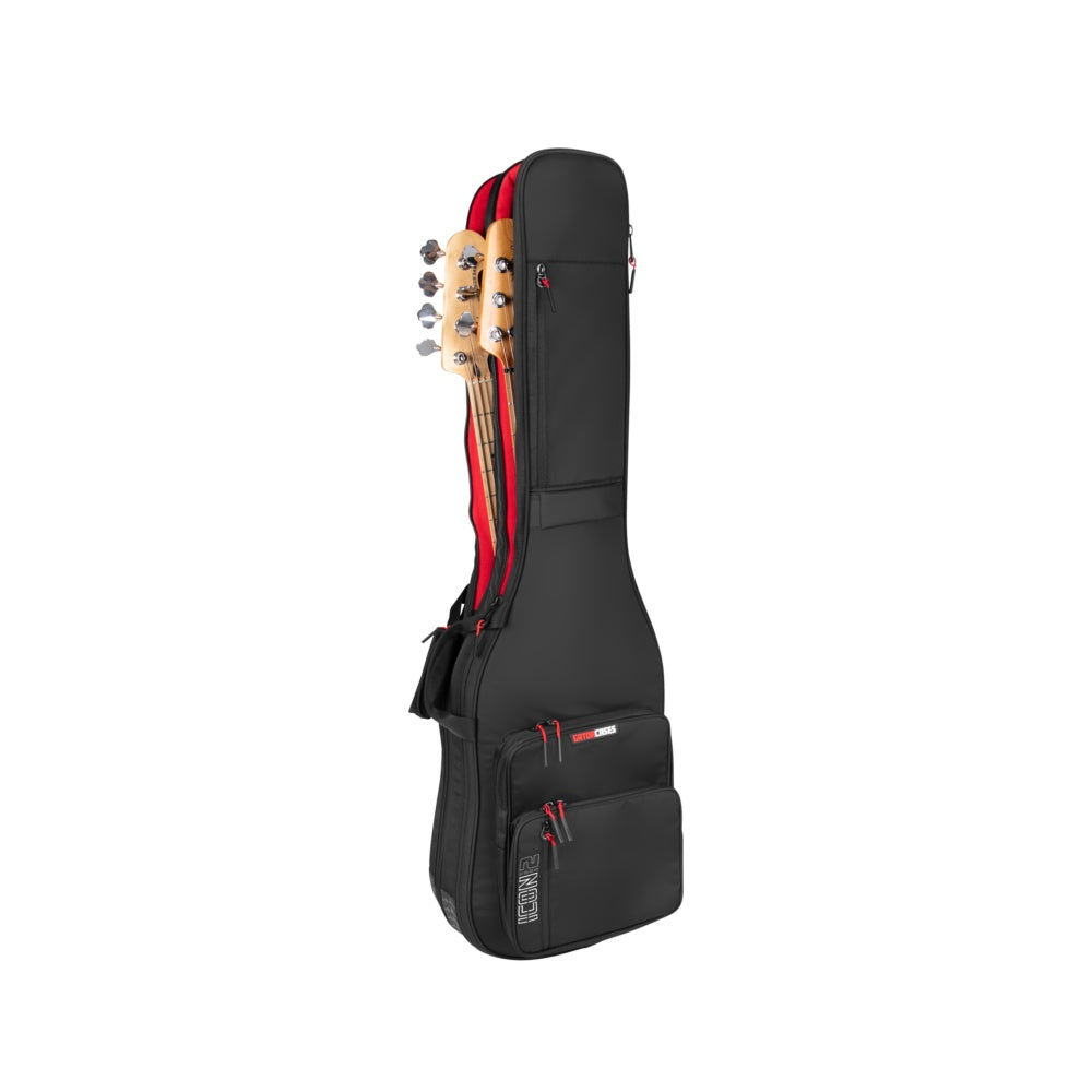 Gator G-ICONTTBASS-BLK Icon Take Two Series Dual Bass Guitar Travel Bag