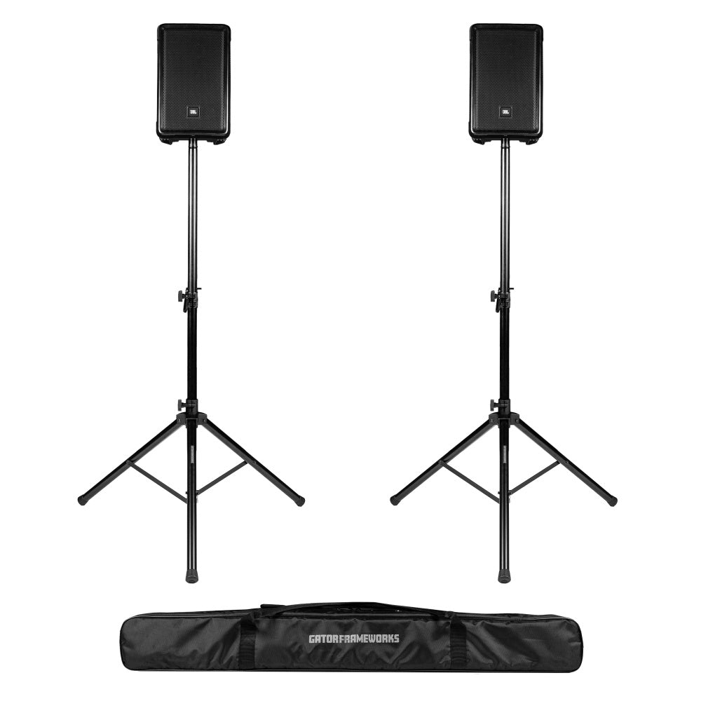 Gator RI-SPKRSTDSET-250-AL Aluminum Tripod Speaker Stand Set With Deluxe Bag