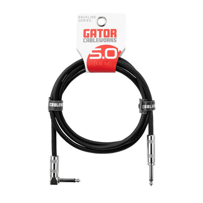 Gator Backline Straight To Right Angle Instrument Cable | 5'