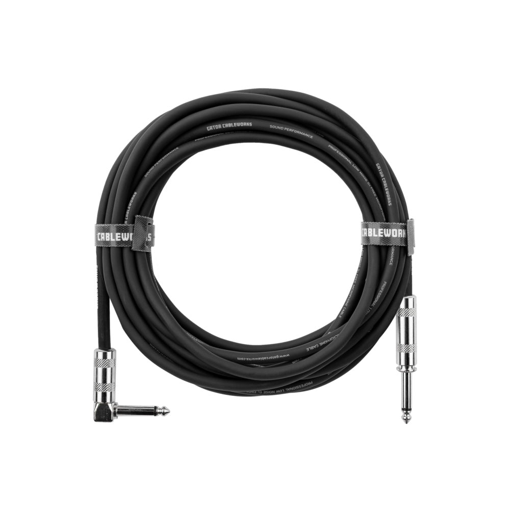 Gator Backline Straight To Right Angle Instrument Cable | 10'