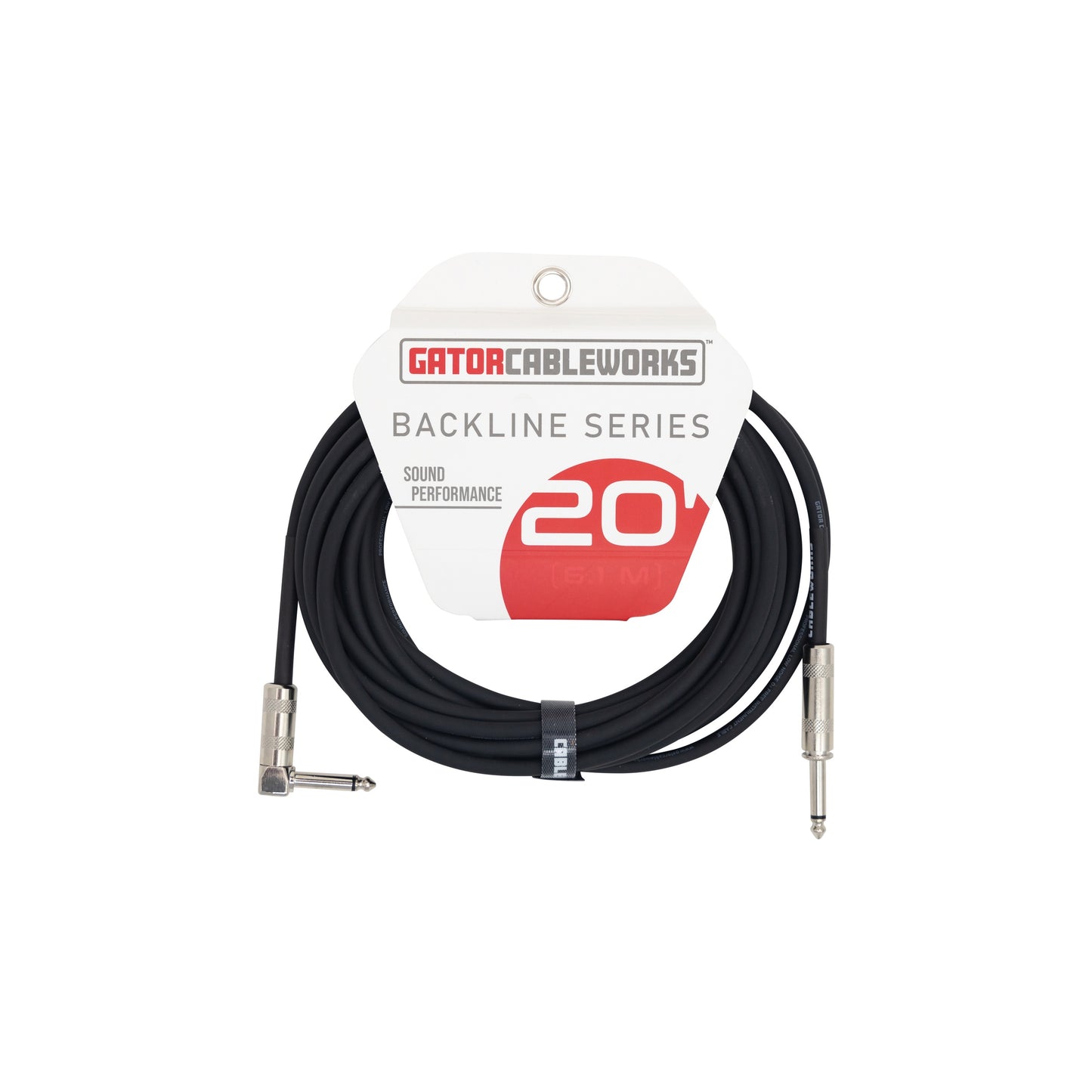 Gator Backline Straight To Right Angle Instrument Cable | 20'