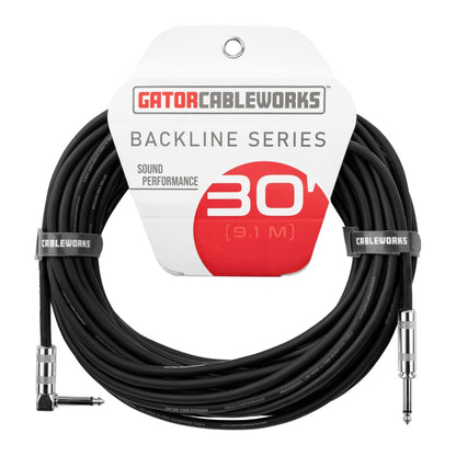 Gator Backline Straight To Right Angle Instrument Cable | 30'
