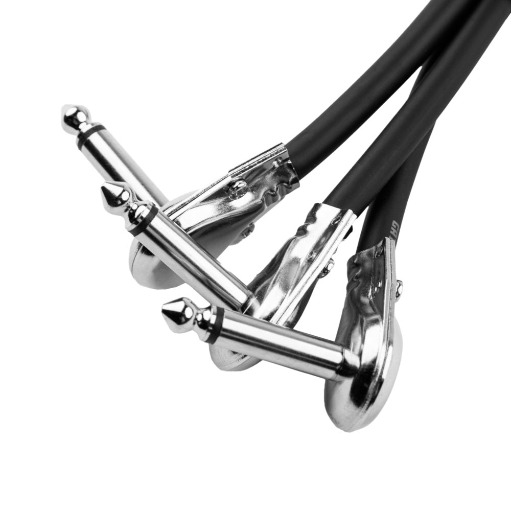 Gator GCWB-INS-6INRA3PK Backline Right Angle Instrument Patch Cable 6" | 3-Pack