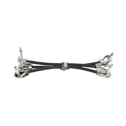 Gator GCWB-INS-6INRA3PK Backline Right Angle Instrument Patch Cable 6" | 3-Pack