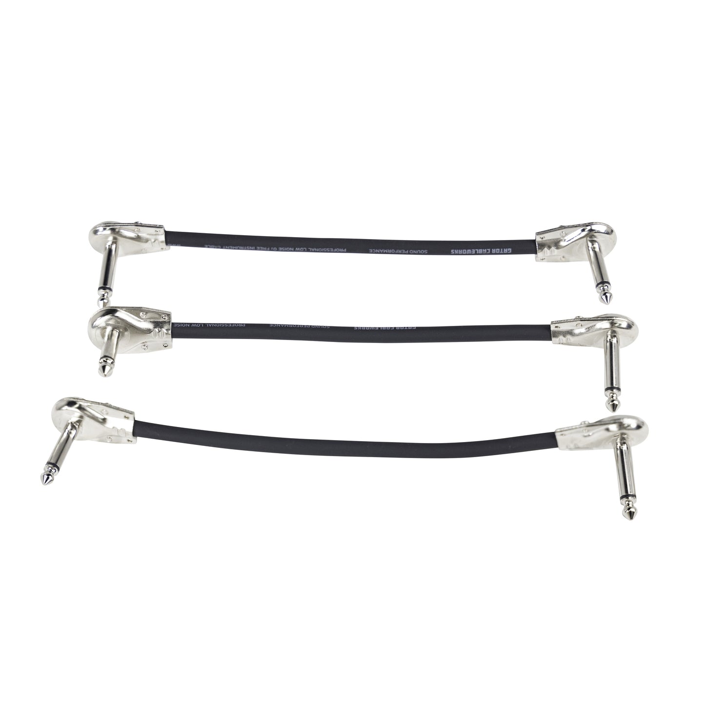 Gator GCWB-INS-6INRA3PK Backline Right Angle Instrument Patch Cable 6" | 3-Pack
