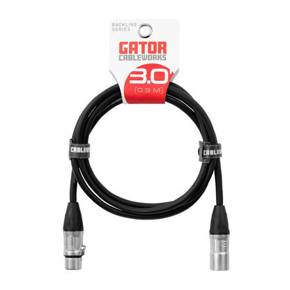 Gator Backline XLR Microphone Cable | 3'