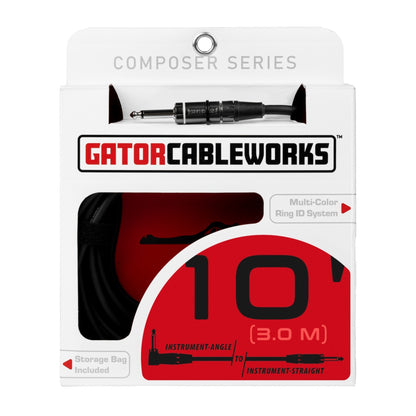 Gator Composer Straight To Right Angle Instrument Cable | 10'