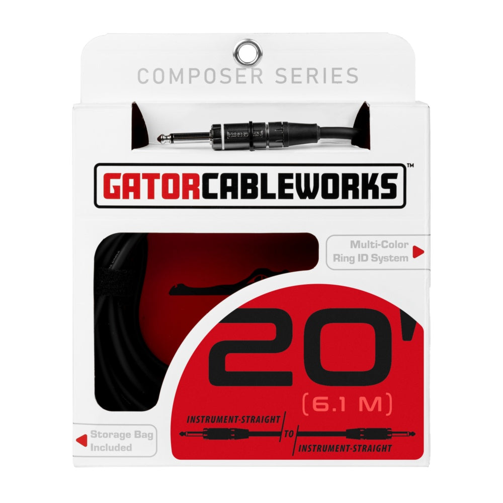 Gator Composer Straight To Right Angle Instrument Cable | 20'