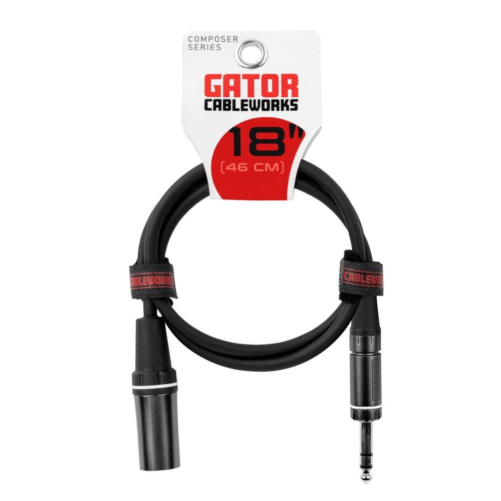 Gator Composer XLR Male To TRS Cable | 18"